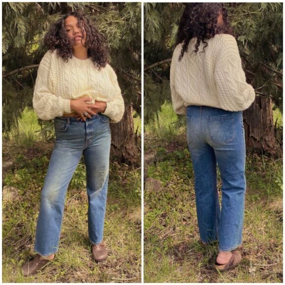 💕DOEN💕 Doen x Dronme Denim Dronme Jeans ~ Cascade Wash Blue 35 - Picture 1 of 16
